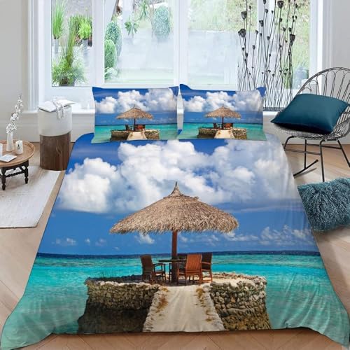 PUOJIEAT Bettwäsche 140x200 Malediven Weich Mikrofaser Bettwäsche-Sets Malediven Bettbezug mit 2 x Kissenbezug 80x80 cm 3D Bettzeug Set q4440 PUOJIEAT Bettwäsche 140x200 Malediven Weich Mikrofaser Bettwäsche-Sets Malediven Bettbezug mit 2 x Kissenbezug 80x80 cm 3D Bettzeug Set q4440 von PUOJIEAT