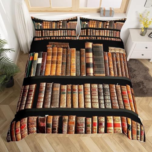 PUOJIEAT Bettwäsche 140x200 Retro-Buch Weich Mikrofaser Bettwäsche-Sets Bücherregal Bettbezug mit 2 x Kissenbezug 80x80 cm 3D Bettzeug Set e.7009 PUOJIEAT Bettwäsche 140x200 Retro-Buch Weich Mikrofaser Bettwäsche-Sets Bücherregal Bettbezug mit 2 x Kissenbezug 80x80 cm 3D Bettzeug Set e.7009 von PUOJIEAT