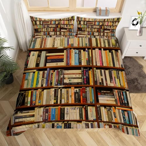 PUOJIEAT Bettwäsche 140x200 Vintage-Bücher Weich Mikrofaser Bettwäsche-Sets Bücherregal Bettbezug mit 2 x Kissenbezug 80x80 cm 3D Bettzeug Set e.5328 PUOJIEAT Bettwäsche 140x200 Vintage-Bücher Weich Mikrofaser Bettwäsche-Sets Bücherregal Bettbezug mit 2 x Kissenbezug 80x80 cm 3D Bettzeug Set e.5328 von PUOJIEAT