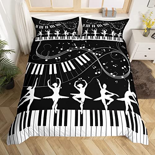PUOJIEAT Bettwäsche 155x220 Ballerina-Mädchen, Bettwäsche-Set Klavier für Kinder, Weiche Mikrofaser Bettbezug + 2 Kissenbezug 80x80 cm mit Reißverschluss D/E1438 PUOJIEAT Bettwäsche 155x220 Ballerina-Mädchen, Bettwäsche-Set Klavier für Kinder, Weiche Mikrofaser Bettbezug + 2 Kissenbezug 80x80 cm mit Reißverschluss D/E1438 von PUOJIEAT