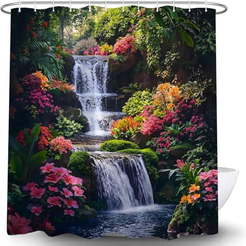 PUOJIEAT Duschvorhang 100x200 Gartenszene, Duschvorhang Anti-schimmel Fallen 3D Duschvorhänge Waschbar für Badezimmer Badewannen mit 8 Ringe 1497-FG PUOJIEAT Duschvorhang 100x200 Gartenszene, Duschvorhang Anti-schimmel Fallen 3D Duschvorhänge Waschbar für Badezimmer Badewannen mit 8 Ringe 1497-FG von PUOJIEAT