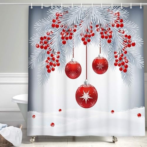 PUOJIEAT Duschvorhang 100x200 Weihnachten, Duschvorhang Anti-schimmel Winter 3D Duschvorhänge Waschbar für Badezimmer Badewannen mit 8 Ringe 8427-FG PUOJIEAT Duschvorhang 100x200 Weihnachten, Duschvorhang Anti-schimmel Winter 3D Duschvorhänge Waschbar für Badezimmer Badewannen mit 8 Ringe 8427-FG von PUOJIEAT