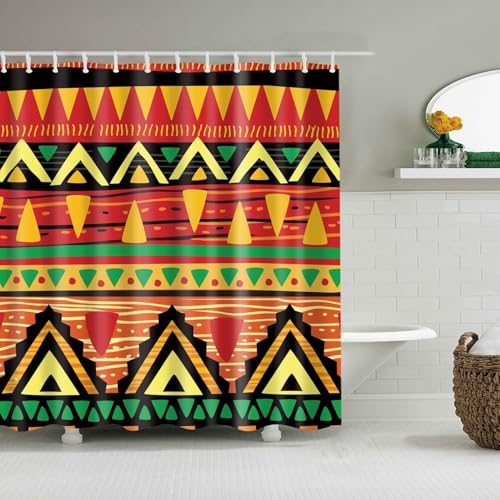 PUOJIEAT Duschvorhang 120 x 200 Afrikanische Muster, Duschvorhang Anti-schimmel Geometrie 3D Duschvorhänge Waschbar für Badezimmer Badewannen mit 8 Ringe 949-FG PUOJIEAT Duschvorhang 120 x 200 Afrikanische Muster, Duschvorhang Anti-schimmel Geometrie 3D Duschvorhänge Waschbar für Badezimmer Badewannen mit 8 Ringe 949-FG von PUOJIEAT