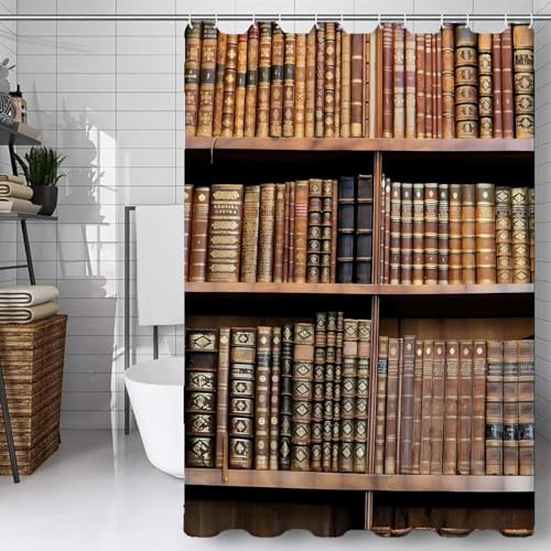 PUOJIEAT Duschvorhang 120 x 200 Bücherregal, Duschvorhang Anti-schimmel Bücherregal 3D Duschvorhänge Waschbar für Badezimmer Badewannen mit 8 Ringe 1912-FG PUOJIEAT Duschvorhang 120 x 200 Bücherregal, Duschvorhang Anti-schimmel Bücherregal 3D Duschvorhänge Waschbar für Badezimmer Badewannen mit 8 Ringe 1912-FG von PUOJIEAT