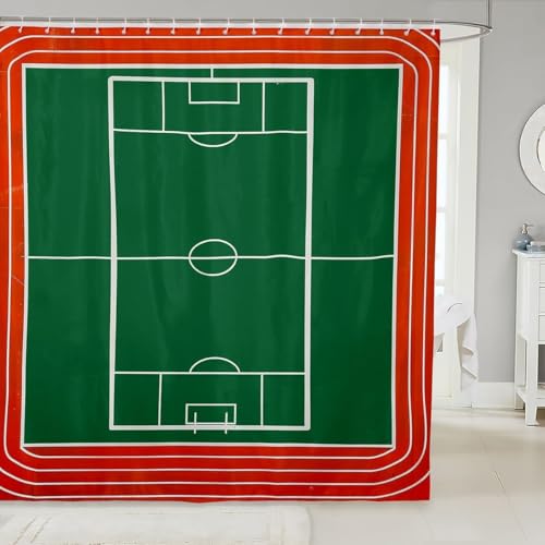 PUOJIEAT Duschvorhang 120 x 200 Fußballplatz, Duschvorhang Anti-schimmel Fußball 3D Duschvorhänge Waschbar für Badezimmer Badewannen mit 8 Ringe 922-FG PUOJIEAT Duschvorhang 120 x 200 Fußballplatz, Duschvorhang Anti-schimmel Fußball 3D Duschvorhänge Waschbar für Badezimmer Badewannen mit 8 Ringe 922-FG von PUOJIEAT