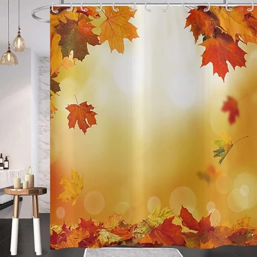 PUOJIEAT Duschvorhang 120 x 200 Herbst, Duschvorhang Anti-schimmel Ahornblätter 3D Duschvorhänge Waschbar für Badezimmer Badewannen mit 8 Ringe 8590-FG PUOJIEAT Duschvorhang 120 x 200 Herbst, Duschvorhang Anti-schimmel Ahornblätter 3D Duschvorhänge Waschbar für Badezimmer Badewannen mit 8 Ringe 8590-FG von PUOJIEAT