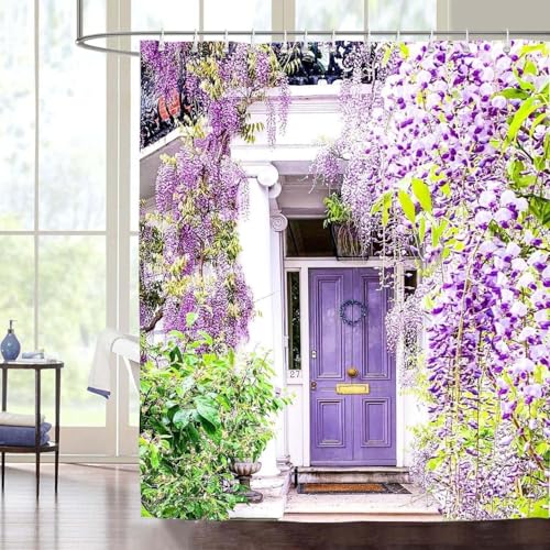 PUOJIEAT Duschvorhang 120 x 200 Italien, Duschvorhang Anti-schimmel Gartenszene 3D Duschvorhänge Waschbar für Badezimmer Badewannen mit 8 Ringe 8473-FG PUOJIEAT Duschvorhang 120 x 200 Italien, Duschvorhang Anti-schimmel Gartenszene 3D Duschvorhänge Waschbar für Badezimmer Badewannen mit 8 Ringe 8473-FG von PUOJIEAT