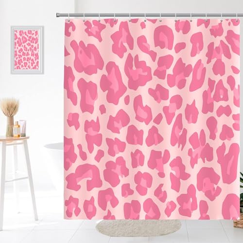 PUOJIEAT Duschvorhang 120 x 200 Leopardenmuster, Duschvorhang Anti-schimmel Rosa 3D Duschvorhänge Waschbar für Badezimmer Badewannen mit 8 Ringe 8032-FG PUOJIEAT Duschvorhang 120 x 200 Leopardenmuster, Duschvorhang Anti-schimmel Rosa 3D Duschvorhänge Waschbar für Badezimmer Badewannen mit 8 Ringe 8032-FG von PUOJIEAT