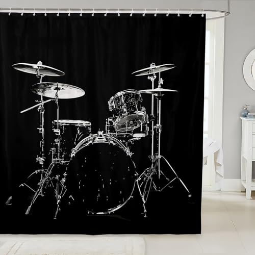 PUOJIEAT Duschvorhang 120 x 200 Schlagzeug, Duschvorhang Anti-schimmel Musikinstrumente 3D Duschvorhänge Waschbar für Badezimmer Badewannen mit 8 Ringe 526-FG PUOJIEAT Duschvorhang 120 x 200 Schlagzeug, Duschvorhang Anti-schimmel Musikinstrumente 3D Duschvorhänge Waschbar für Badezimmer Badewannen mit 8 Ringe 526-FG von PUOJIEAT