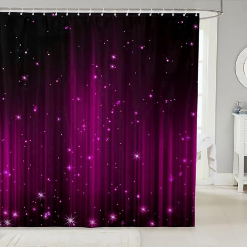 PUOJIEAT Duschvorhang 120 x 200 Sternenhimmel, Duschvorhang Anti-schimmel Lila 3D Duschvorhänge Waschbar für Badezimmer Badewannen mit 8 Ringe 976-FG PUOJIEAT Duschvorhang 120 x 200 Sternenhimmel, Duschvorhang Anti-schimmel Lila 3D Duschvorhänge Waschbar für Badezimmer Badewannen mit 8 Ringe 976-FG von PUOJIEAT