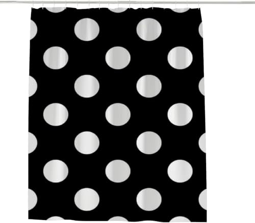 PUOJIEAT Duschvorhang 180x180 Tupfen, Duschvorhang Anti-schimmel Schwarz-Weiß 3D Duschvorhänge Waschbar für Badezimmer Badewannen mit 12 Ringe 8114-FG PUOJIEAT Duschvorhang 180x180 Tupfen, Duschvorhang Anti-schimmel Schwarz-Weiß 3D Duschvorhänge Waschbar für Badezimmer Badewannen mit 12 Ringe 8114-FG von PUOJIEAT