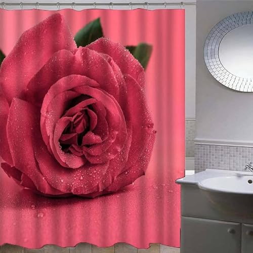 PUOJIEAT Duschvorhang 180x200 Rote Rose, Duschvorhang Anti-schimmel Romantisches Thema 3D Duschvorhänge Waschbar für Badezimmer Badewannen mit 12 Ringe 2652-FG PUOJIEAT Duschvorhang 180x200 Rote Rose, Duschvorhang Anti-schimmel Romantisches Thema 3D Duschvorhänge Waschbar für Badezimmer Badewannen mit 12 Ringe 2652-FG von PUOJIEAT