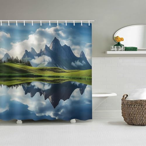 PUOJIEAT Duschvorhang 180x200 See, Duschvorhang Anti-schimmel Natürliche Landschaft 3D Duschvorhänge Waschbar für Badezimmer Badewannen mit 12 Ringe 1617-FG PUOJIEAT Duschvorhang 180x200 See, Duschvorhang Anti-schimmel Natürliche Landschaft 3D Duschvorhänge Waschbar für Badezimmer Badewannen mit 12 Ringe 1617-FG von PUOJIEAT