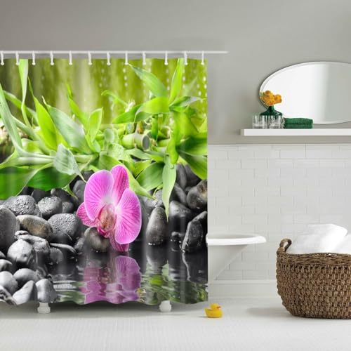 PUOJIEAT Duschvorhang 240x180 Orchidee, Duschvorhang Anti-schimmel Bambus 3D Duschvorhänge Waschbar für Badezimmer Badewannen mit 12 Ringe 1474-FG PUOJIEAT Duschvorhang 240x180 Orchidee, Duschvorhang Anti-schimmel Bambus 3D Duschvorhänge Waschbar für Badezimmer Badewannen mit 12 Ringe 1474-FG von PUOJIEAT
