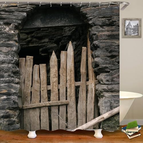 PUOJIEAT Duschvorhang 240x180 Scheunentor, Duschvorhang Anti-schimmel Landhaus 3D Duschvorhänge Waschbar für Badezimmer Badewannen mit 12 Ringe 8296-FG PUOJIEAT Duschvorhang 240x180 Scheunentor, Duschvorhang Anti-schimmel Landhaus 3D Duschvorhänge Waschbar für Badezimmer Badewannen mit 12 Ringe 8296-FG von PUOJIEAT