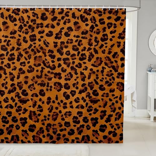 PUOJIEAT Duschvorhang 300x200 Leopard, Duschvorhang Anti-schimmel Braun 3D Duschvorhänge Waschbar für Badezimmer Badewannen mit 12 Ringe 207-FG PUOJIEAT Duschvorhang 300x200 Leopard, Duschvorhang Anti-schimmel Braun 3D Duschvorhänge Waschbar für Badezimmer Badewannen mit 12 Ringe 207-FG von PUOJIEAT
