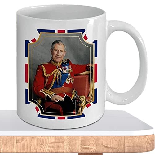 King Charles III Becher, King Charles Kaffeebecher, King Charles Tassen, Keramikbecher zur Feier der Thronbesteigung des neuen Königs, 11 Oz von PURBLE