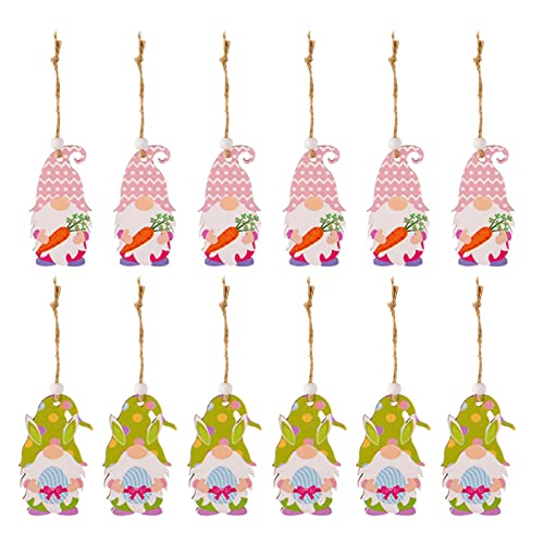 Osterzwerg zum Aufhängen, 12 Stück Zwergen-Ornamente für Osterbaum, Zwerge Dekorationen für Frühling hängende Osterornamente von PURBLE