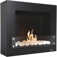 Wandmontierter Ethanol-Kamin aus lackiertem Stahl mit Wandgestaltung von PURE 2 IMPROVE
