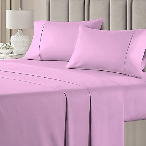 Pure Dreams 4-teiliges Bettwäsche-Set aus 100 % ägyptischer Baumwolle, 1 Bettlaken, 1 Spannbetttuch mit 55 cm tiefer Tasche und 2 Kissenbezügen, Fadenzahl 400, einfarbig, Super-King-Size-Bett Pure Dreams 4-teiliges Bettwäsche-Set aus 100 % ägyptischer Baumwolle, 1 Bettlaken, 1 Spannbetttuch mit 55 cm tiefer Tasche und 2 Kissenbezügen, Fadenzahl 400, einfarbig, Super-King-Size-Bett von PURE DREAMS BEDDING