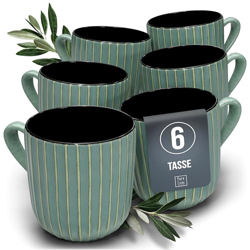 Steingut Kaffeetassen 6 Pers. Tokyo Hochwertiges Asia-Style TEST SEHR GUT Steingut Tassen Set - Stylisches Tee- und Kaffeebecher - 6 Personen Geschirrset Pure Living in Grün Steingut Kaffeetassen 6 Pers. Tokyo Hochwertiges Asia-Style TEST SEHR GUT Steingut Tassen Set - Stylisches Tee- und Kaffeebecher - 6 Personen Geschirrset Pure Living in Grün von PURE LIVING INTERIOR DESIGN