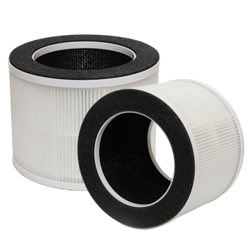 PUREBURG Ersatzfilter kompatibel mit Chuboor PJ-01 & Shunrenful ZHIBO C40 Pro-PJ01 Luftreinigern, 2er-Pack H13 HEPA Aktivkohle, 3-stufige Filtration von PUREBURG