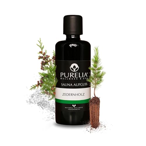 PURELIA Saunaaufguss Konzentrat Zedernholz 100 ml natürlicher Sauna-aufguss - Reine ätherische Öle von PURELIA