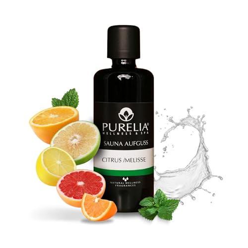 PURELIA Saunaaufguss Konzentrat Zitrus-Melisse 100 ml natürlicher Sauna-aufguss - Reine ätherische Öle von PURELIA