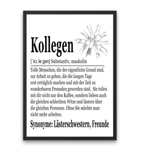 PURESIZE Abschiedsgeschenk Kollegen Jobwechsel, Bild Din A3 glänzend (OHNE RAHMEN), Definition Poster, Büro Bild, Geburtstag, Motivationsposter, Teamposter, Mitarbeiter Geschenk von PURESIZE