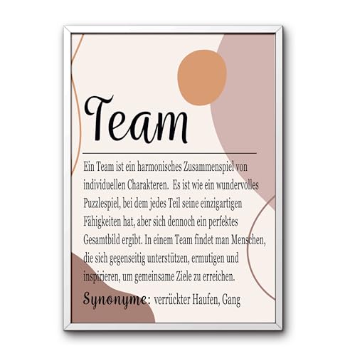 PURESIZE Großes Büro Bild Team Din A3 mit Rahmen (weiß), Motivationsposter Kolleginnen, Für Frauen im Team, Dankeschöngeschenk Kollegin, Chefin von PURESIZE