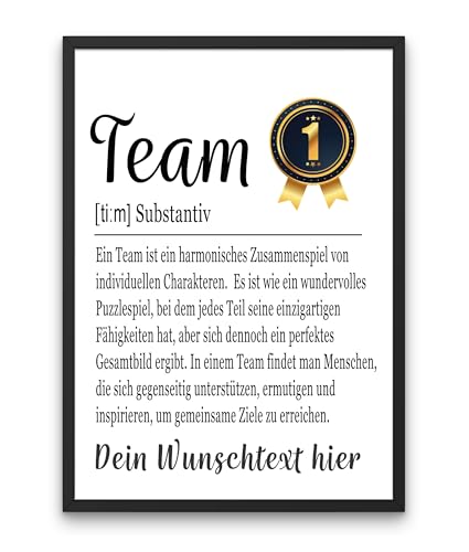 Personalisiertes Team-Bild A4 & A3 – Ihre Liebevolle Team-Definition, Perfekt für Büro und Zuhause, Inklusive Rahmenoptionen, Personalisierbar, Einzigartige Teamdekoration, Inspirierende Wandkunst von PURESIZE