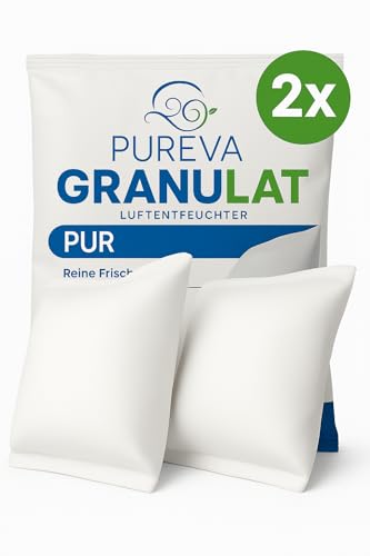 PUREVA Luftentfeuchter Nachfüllpack 2x 450g [NEUESTE FORMEL] Entfeuchter Nachfüllpack mit hochwirksamem Luftentfeuchter Granulat - Entfeuchter Granulat neutralisiert Gerüche & beugt Schimmel vor von PUREVA