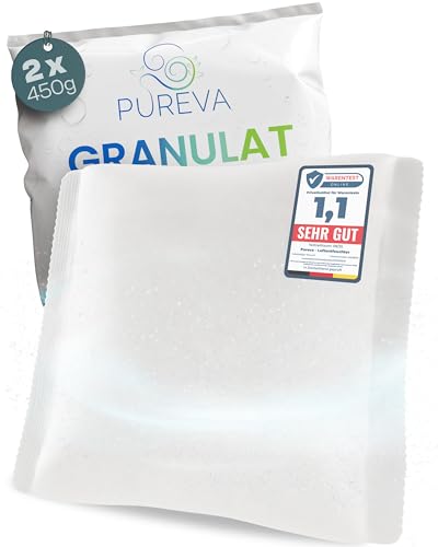 PUREVA Luftentfeuchter Nachfüllpack 2x 450g [NEUESTE FORMEL] Entfeuchter Nachfüllpack mit hochwirksamem Luftentfeuchter Granulat - Entfeuchter Granulat neutralisiert Gerüche & beugt Schimmel vor von PUREVA