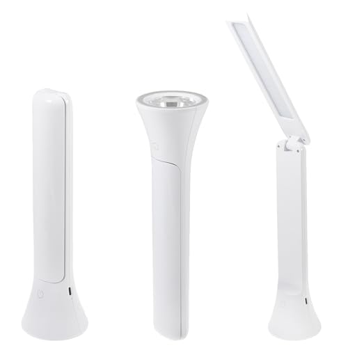PURElite Lampe und Taschenlampe 2 in 1 – wiederaufladbare LED-Tischlampe und Handtaschenlampe, 180° verstellbarer Winkel, natürliche Glühbirnen zum Lesen, Nähen, Basteln – Weiß von PURElite