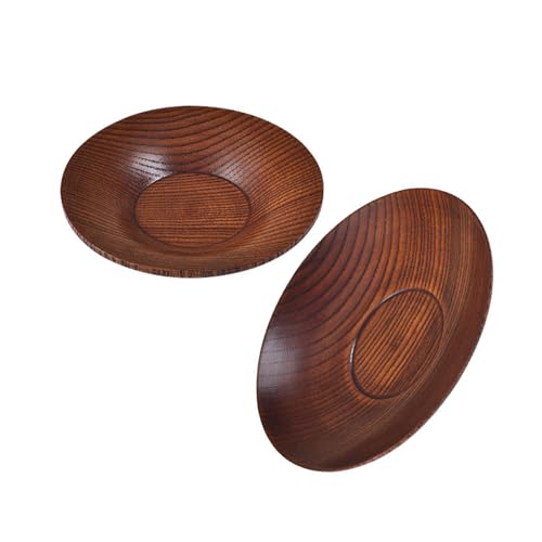 PURFUU 2er Set Holz Speiseteller Handgemachte Holzteller Runde Serviertablett Holzstruktur Geeignet für Dessert und Sushi Servieren PURFUU 2er Set Holz Speiseteller Handgemachte Holzteller Runde Serviertablett Holzstruktur Geeignet für Dessert und Sushi Servieren von PURFUU