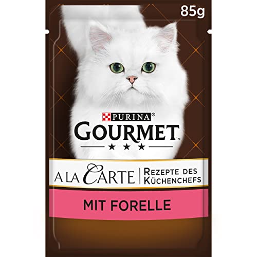 Gourmet A la Carte Katzenfutter nass, mit Forelle und Gemüse, 26er Pack (26 x 85g) von GOURMET