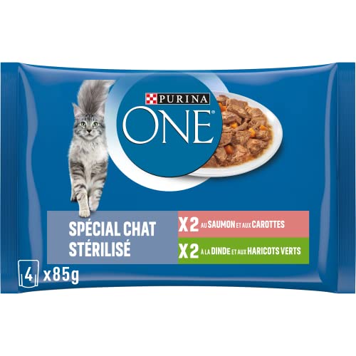 Purina One Katze in Sauce für ausgewachsene Katzen, Lachs/Truthahn, 4 x 85 g Purina One Katze in Sauce für ausgewachsene Katzen, Lachs/Truthahn, 4 x 85 g von PURINA ONE