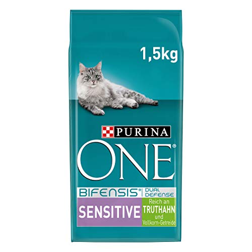 PURINA ONE BIFENSIS Sensitive Katzentrockenfutter: reich an Truthahn & Reis, hohe Verträglichkeit bei Katzen mit empfindlicher Verdauung, mit Omega 6 PURINA ONE BIFENSIS Sensitive Katzentrockenfutter: reich an Truthahn & Reis, hohe Verträglichkeit bei Katzen mit empfindlicher Verdauung, mit Omega 6 von PURINA ONE