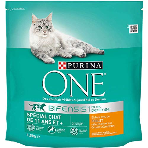 PURINA ONE Bifensis Dual Defense | Spezial für Seniorkatzen: 11 Jahre und älter | Hilft bei der Unterstützung der Vitalfunktionen und der Zellreparatur | Huhn | Beutel | 6 x 1,5 kg PURINA ONE Bifensis Dual Defense | Spezial für Seniorkatzen: 11 Jahre und älter | Hilft bei der Unterstützung der Vitalfunktionen und der Zellreparatur | Huhn | Beutel | 6 x 1,5 kg von PURINA ONE