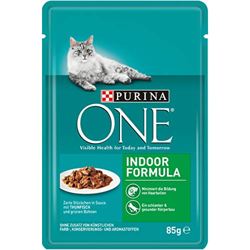 PURINA ONE Katzennassfutter, hochwertige Katzennahrung, reich an Vitaminen und Mineralstoffen, 24er Pack (24 x 85 g Beutel) von PURINA ONE