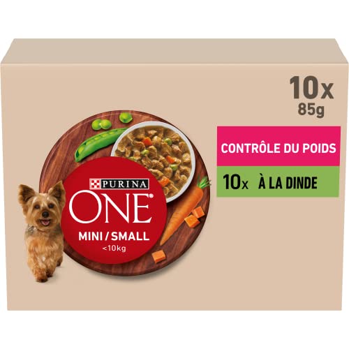 PURINA ONE Mini/Small < 10 kg Gewichtskontrolle | Reich an Truthahn mit Reis | in Sauce für Erwachsene Hunde von kleinen Größen | Lunchbeutel 10 x 85 g PURINA ONE Mini/Small < 10 kg Gewichtskontrolle | Reich an Truthahn mit Reis | in Sauce für Erwachsene Hunde von kleinen Größen | Lunchbeutel 10 x 85 g von PURINA ONE