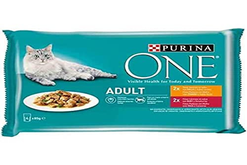 Purina ONE Bifensis Nassfutter für ausgewachsene Katzen mit Rind- und Hühnerfleisch, 4 Beutel à 85 g Purina ONE Bifensis Nassfutter für ausgewachsene Katzen mit Rind- und Hühnerfleisch, 4 Beutel à 85 g von PURINA ONE