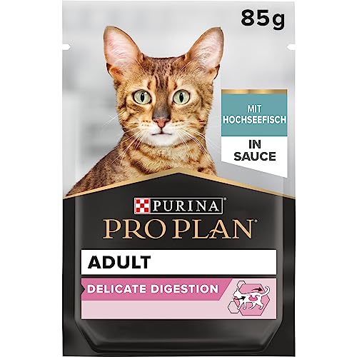 Pro Plan Delicate Digestion, Katzenfutter nass, mit Hochseefisch, 26er Pack (26 x 85g) von PURINA PRO PLAN