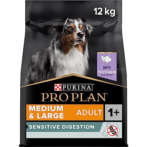 PURINA PRO PLAN GRAIN FREE Medium & Large Adult Sensitive Digestion, Hundefutter trocken, reich an Truthahn, 1er Pack (1 x 12 kg) von Pro Plan