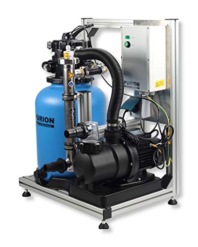 PURION Pool 20 hochwertige Poolanlage 3 in 1 Filtersystem mit Sedimentfilter, Pumpe und hochleistungs UV Lampe (Edelstahl) von PURION