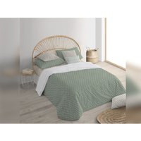 Bettbezug mit Knopfverschluss 100% reine Baumwolle 1 Stück mit weißem Tupfenmuster - Grün von PURLINE