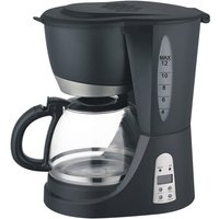 Purline - Digitale Tropfkaffeemaschine, programmierbar, für 12 Tassen Kaffee, 800W - Schwarz von PURLINE