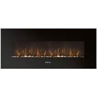 Elektrischer Panorama-Wandkamin 2kW aus schwarzem gehärtetem Glas mit Fernbedienung von PURLINE