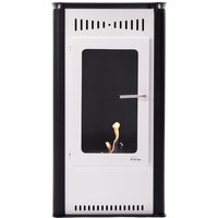 Purline - Bioethanolofen für den Außenbereich, rechteckiges Design aus weißem Stahl mit Tür aus gehärtetem Glas von PURLINE