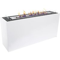 Purline - Bodenstehender Ethanol-Kamin, großes rechteckiges Design aus weiß lackiertem Stahl und 3 Brennern Purline - Bodenstehender Ethanol-Kamin, großes rechteckiges Design aus weiß lackiertem Stahl und 3 Brennern von PURLINE